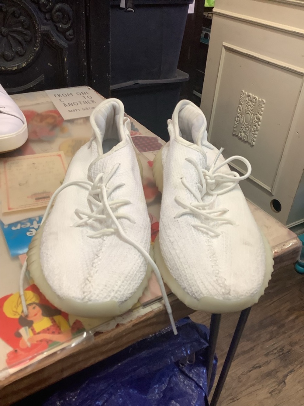 Yeezy Boost Athletic Sneakers in White